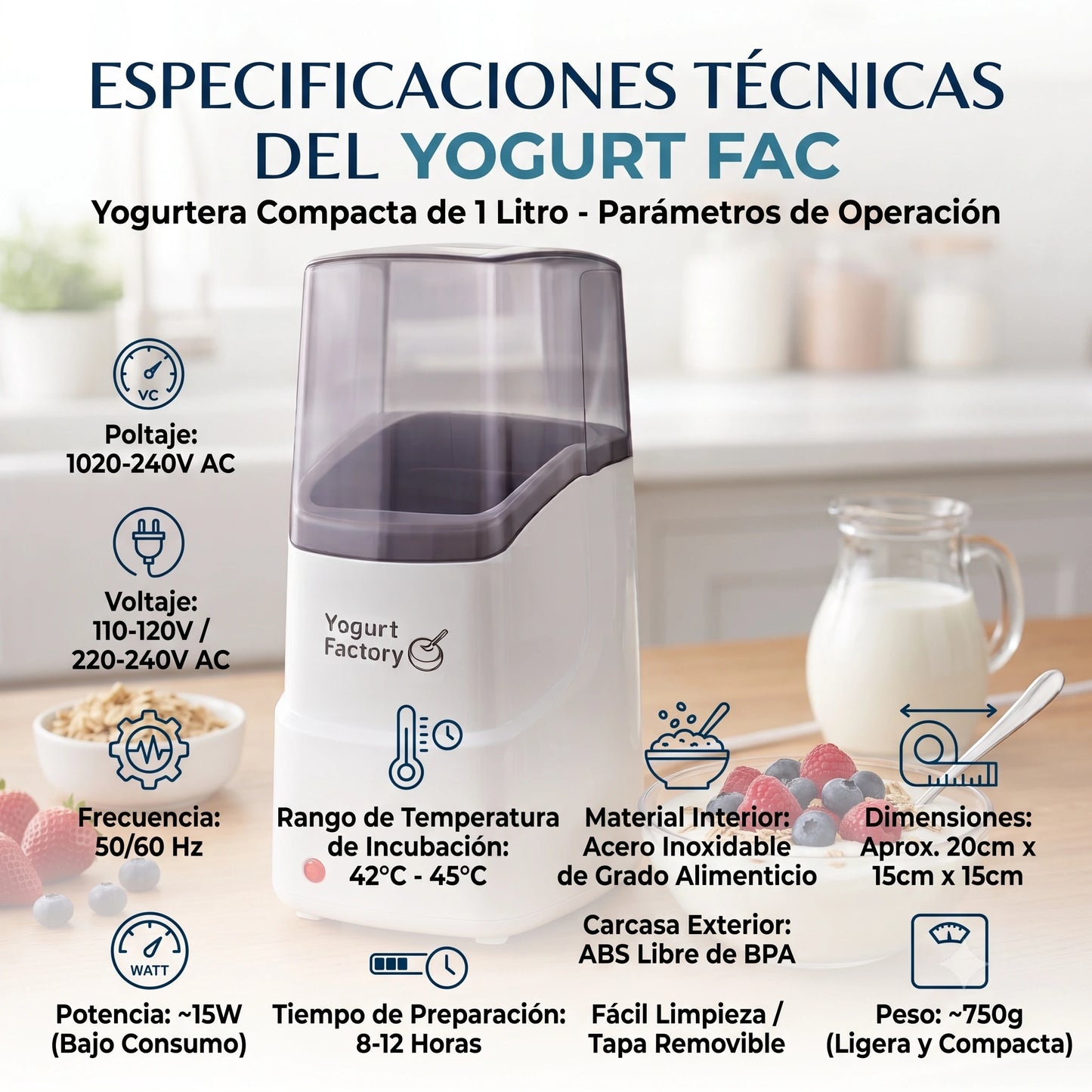 Maquina preparadora de Yogurt en minutos 1Lt✨
