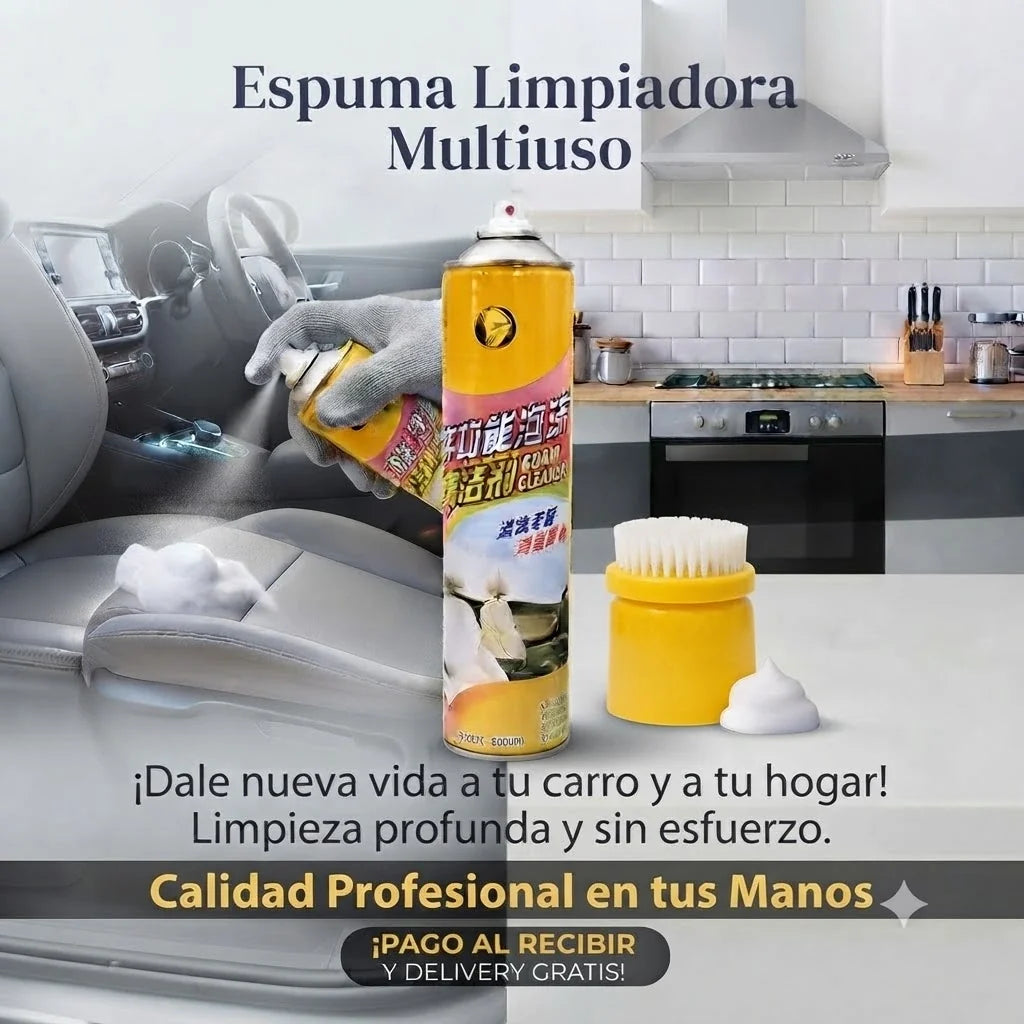 Spray Espuma Multiuso 650ml-libre de tóxicos🍃♻️ + Cepillo