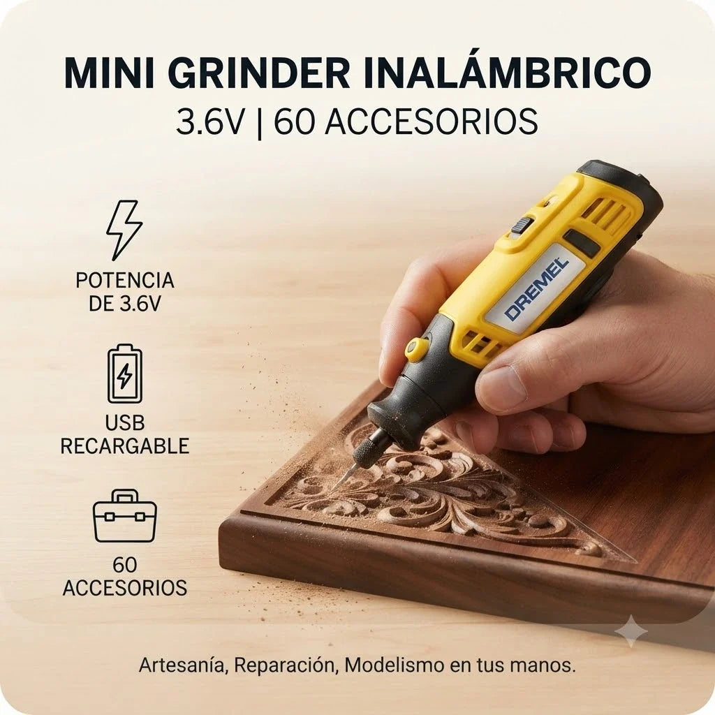 Dremel Fresadora Inalámbrico 60 Piezas 3.6v Profesional🛠️✨