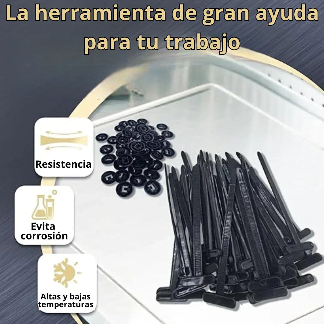 🛠️ Tirrap tipo botones ¡Reparaciones Fáciles y Duraderas! 50 unidades