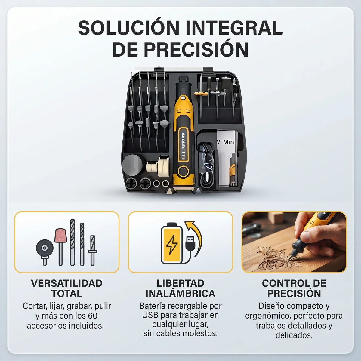 Dremel Fresadora Inalámbrico 60 Piezas 3.6v Profesional🛠️✨