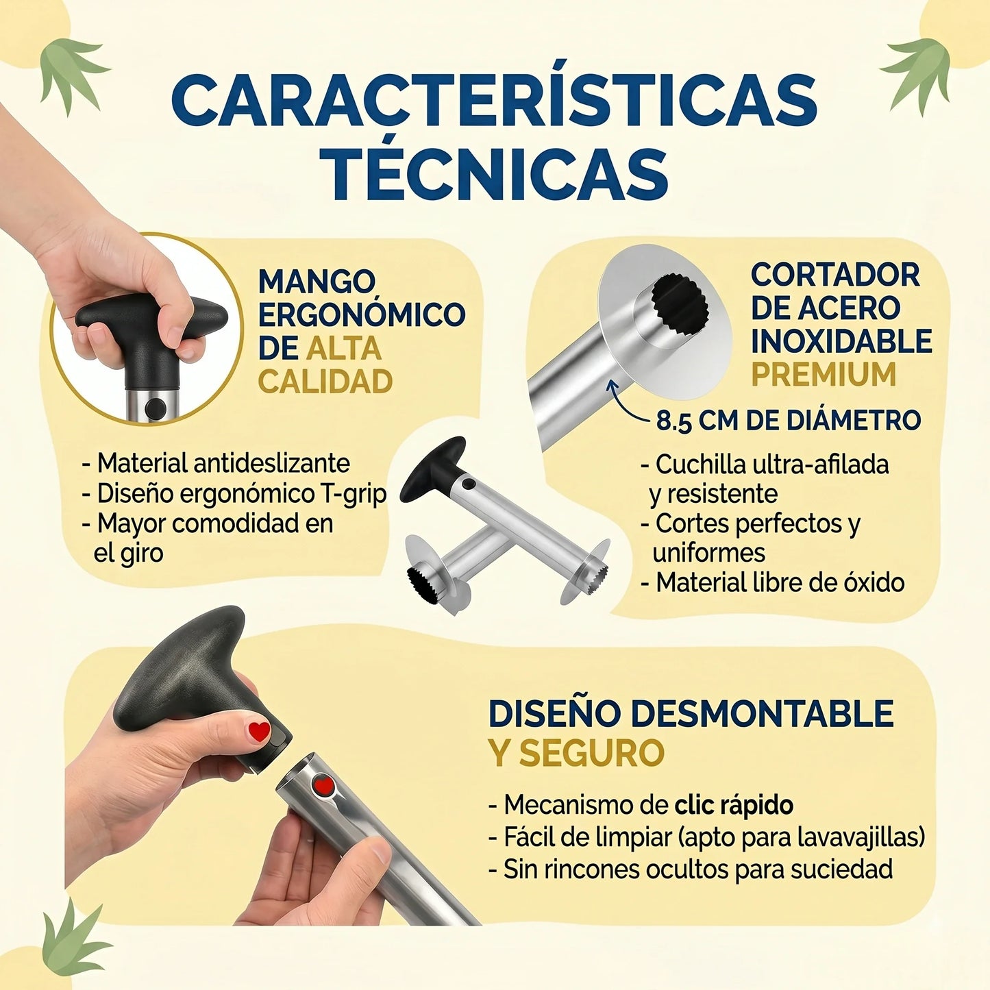 🍍Pelador y Cortador de Piña Profesional🍍