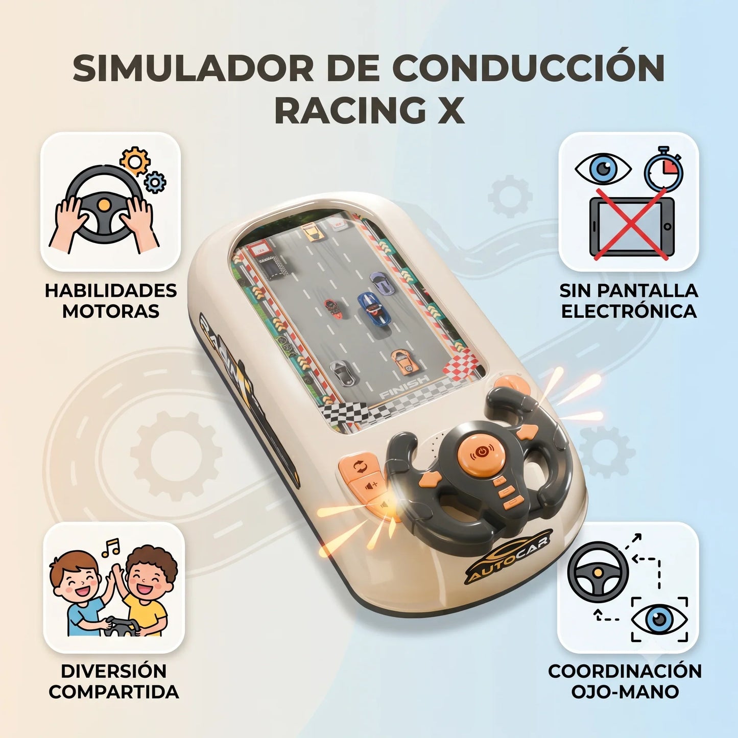 Juego De Carro Con Volante de Carreras🏁🏎️
