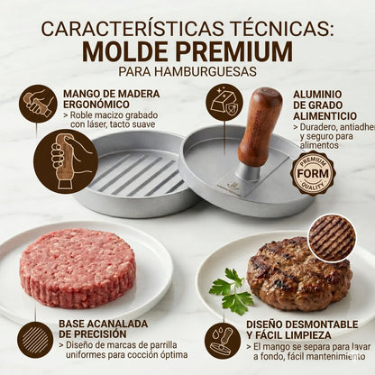 Molde Premium para Carne de Hamburguesa👩‍🍳🥩 Diámetro 11.5cm