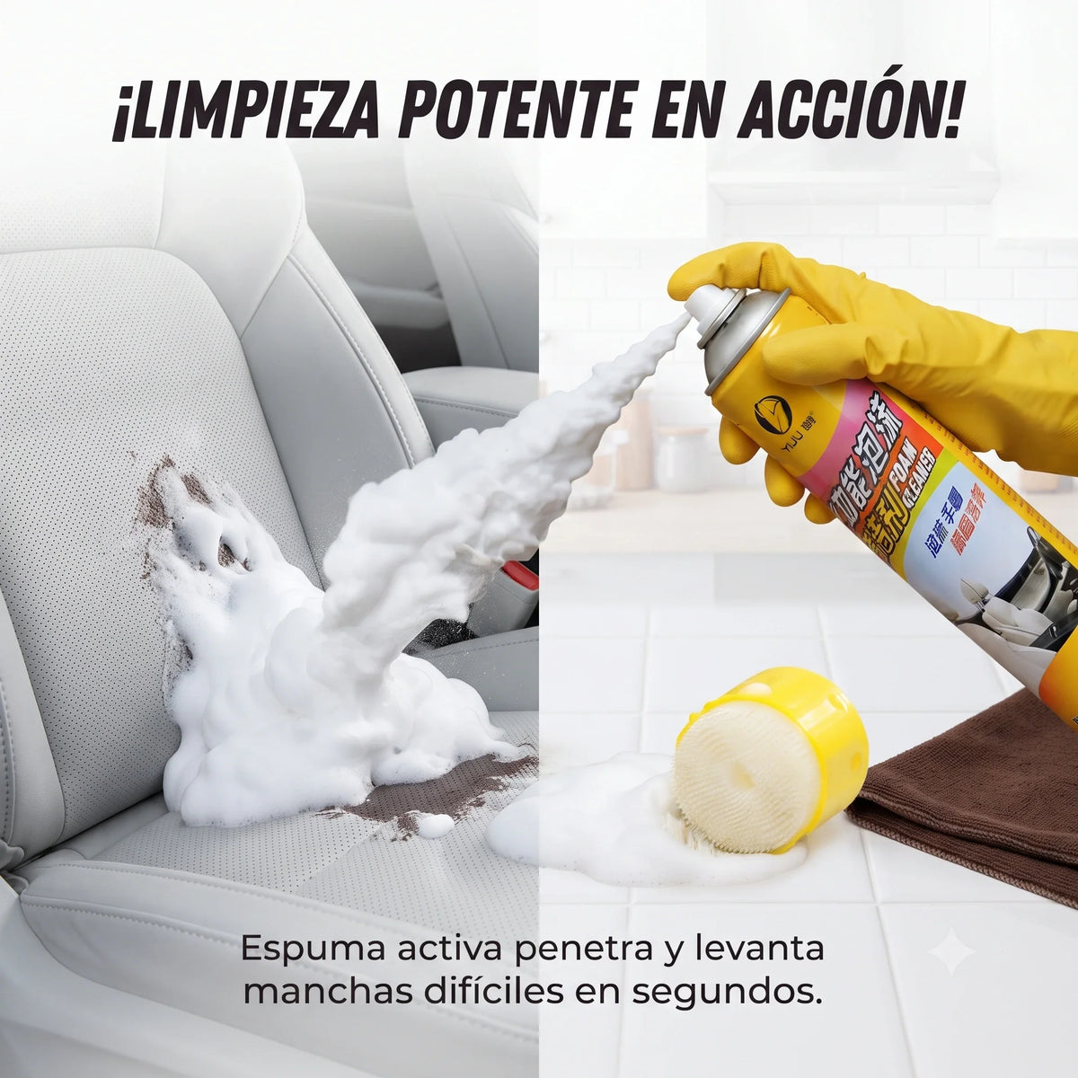 Spray Espuma Multiuso 650ml-libre de tóxicos🍃♻️ + Cepillo