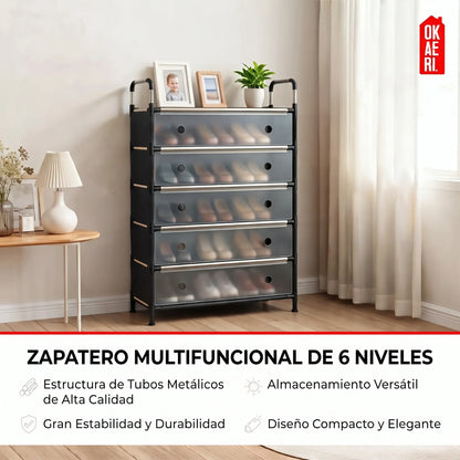 Zapatero Multifuncional 6 Niveles🏠✨