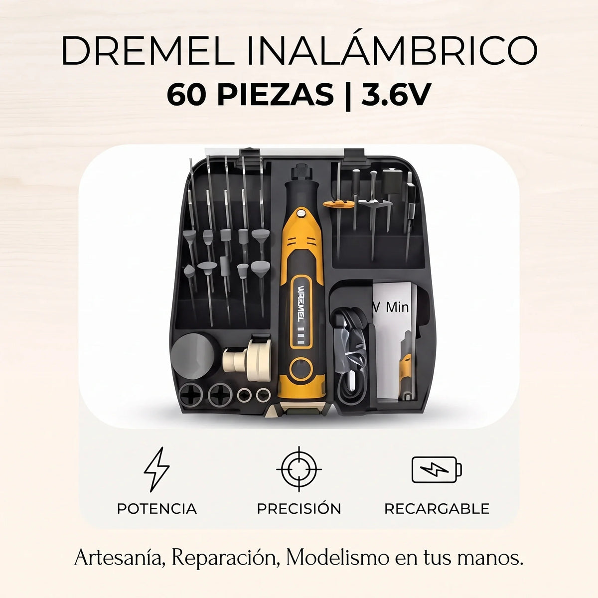 Dremel Fresadora Inalámbrico 60 Piezas 3.6v Profesional🛠️✨