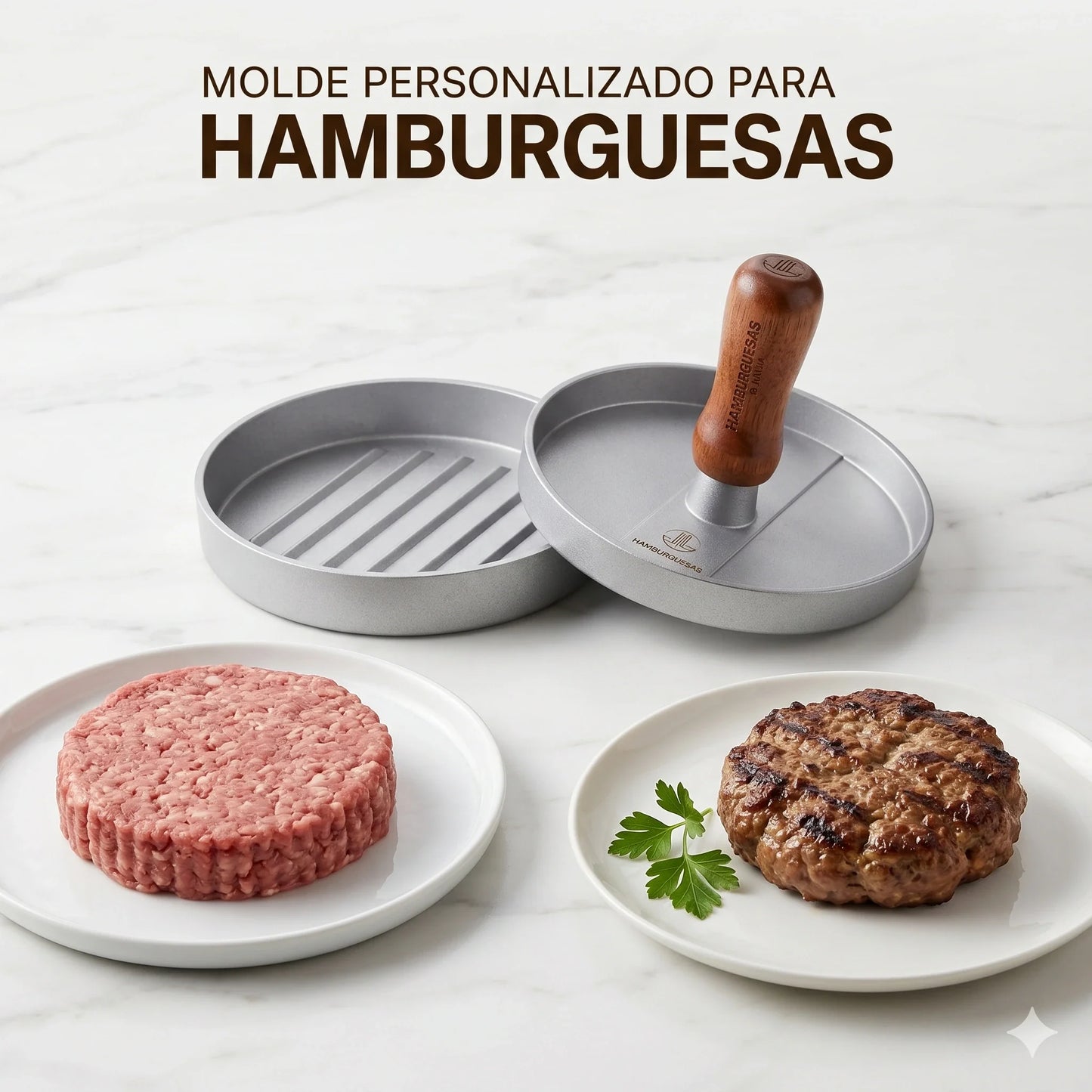 Molde Premium para Carne de Hamburguesa👩‍🍳🥩 Diámetro 11.5cm