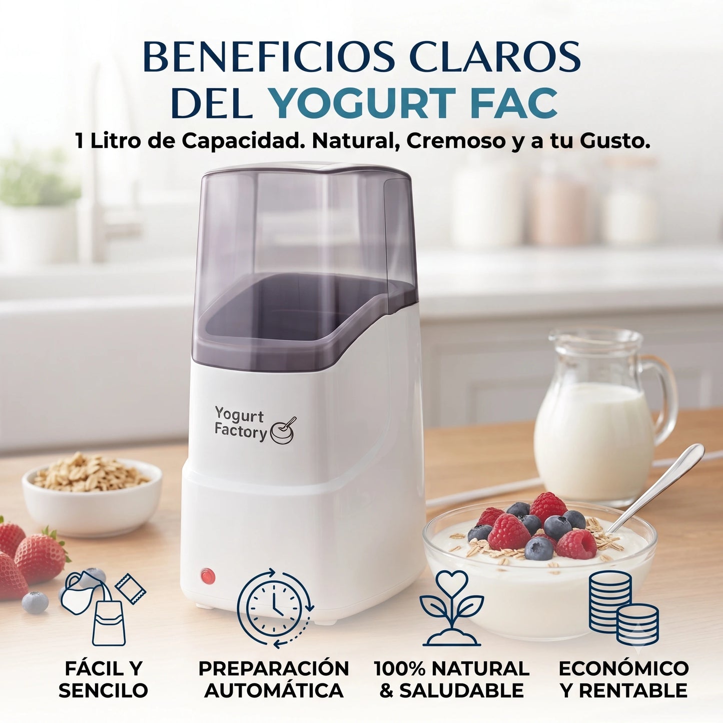 Maquina preparadora de Yogurt en minutos 1Lt✨