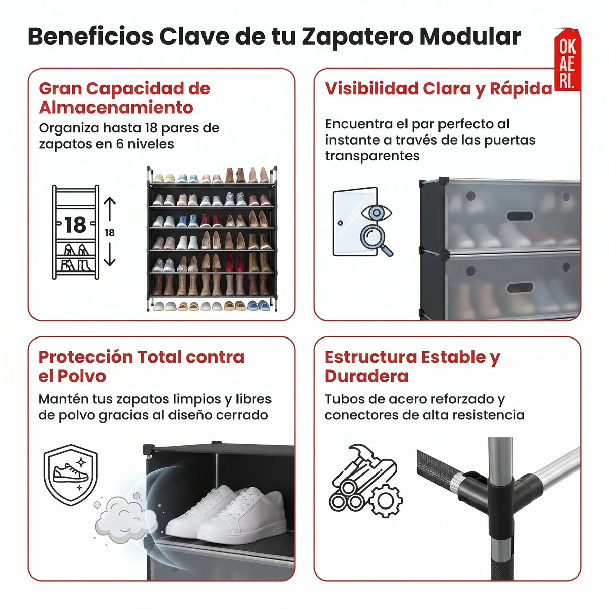 Zapatero Multifuncional 6 Niveles🏠✨