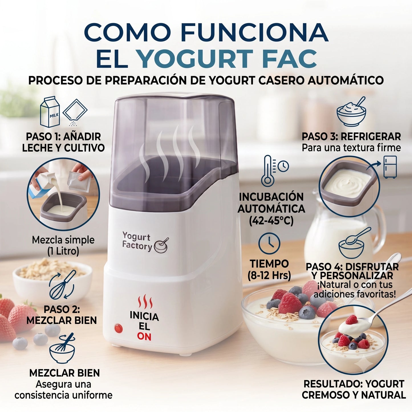 Maquina preparadora de Yogurt en minutos 1Lt✨