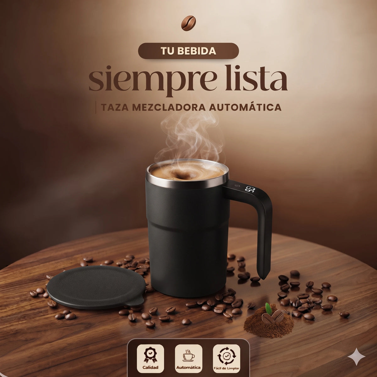 ¡Dile adiós a las cucharillas y a los grumos para siempre! ☕✨ Taza Mezcladora Recargable