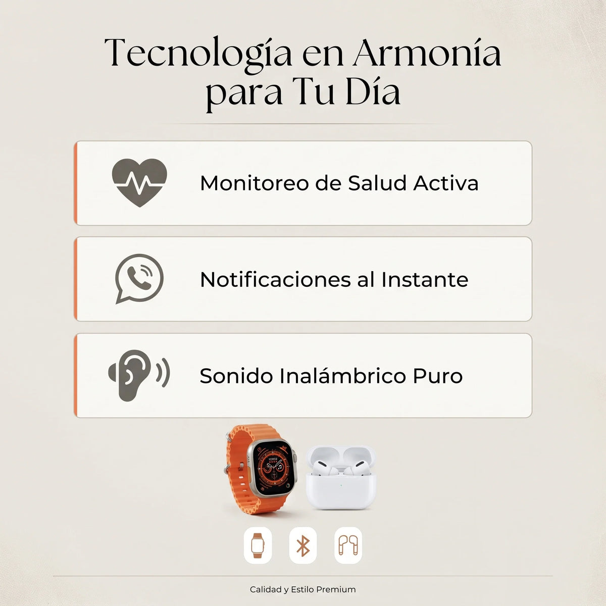 Reloj Ultra Táctil Inteligente + Auriculares⌚🎧