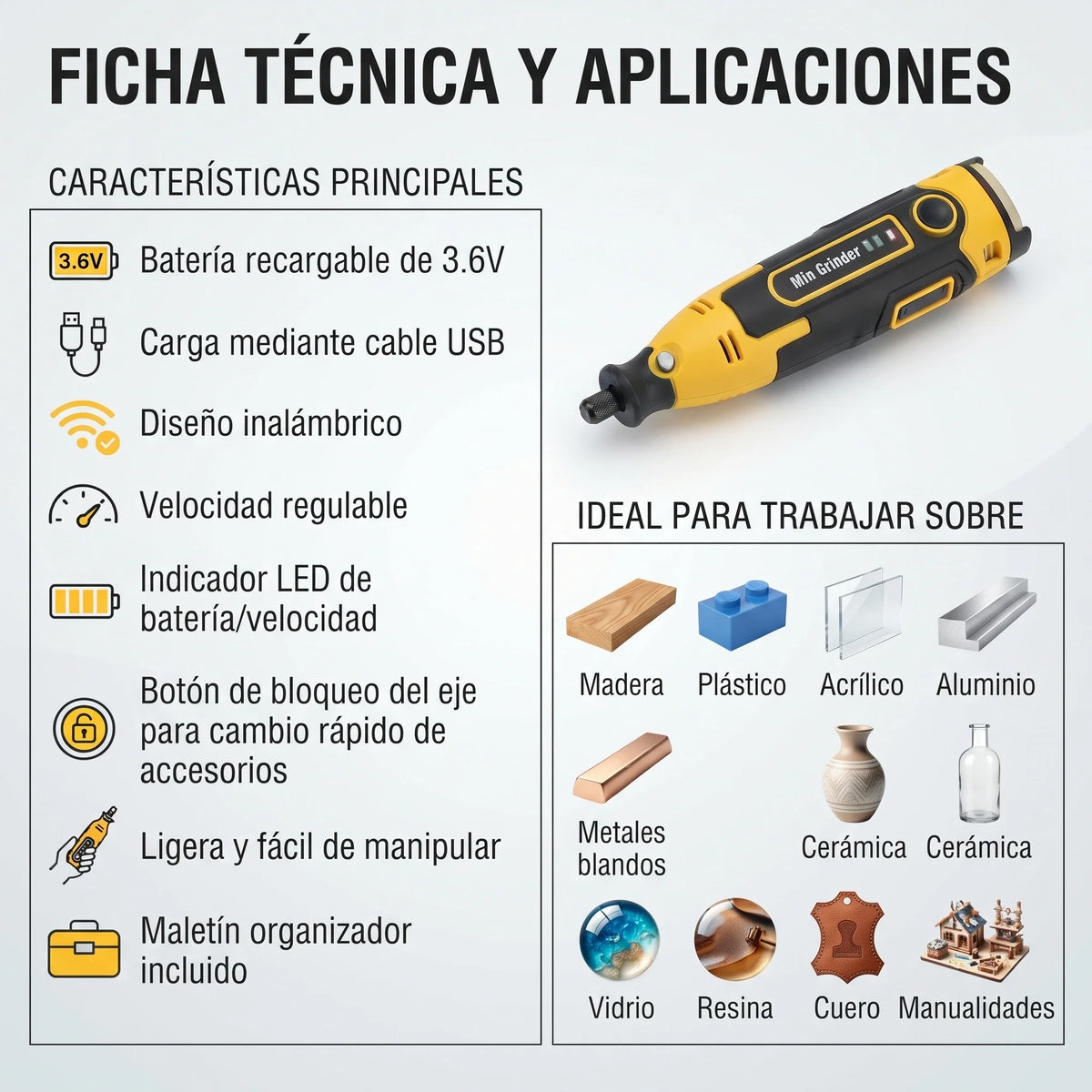 Dremel Fresadora Inalámbrico 60 Piezas 3.6v Profesional🛠️✨