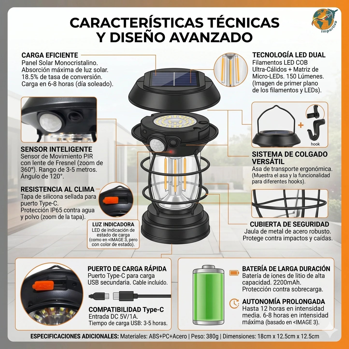 💡 ¡NO MAS OSCURIDAD! Lámpara con Panel Solar Inteligente☀️