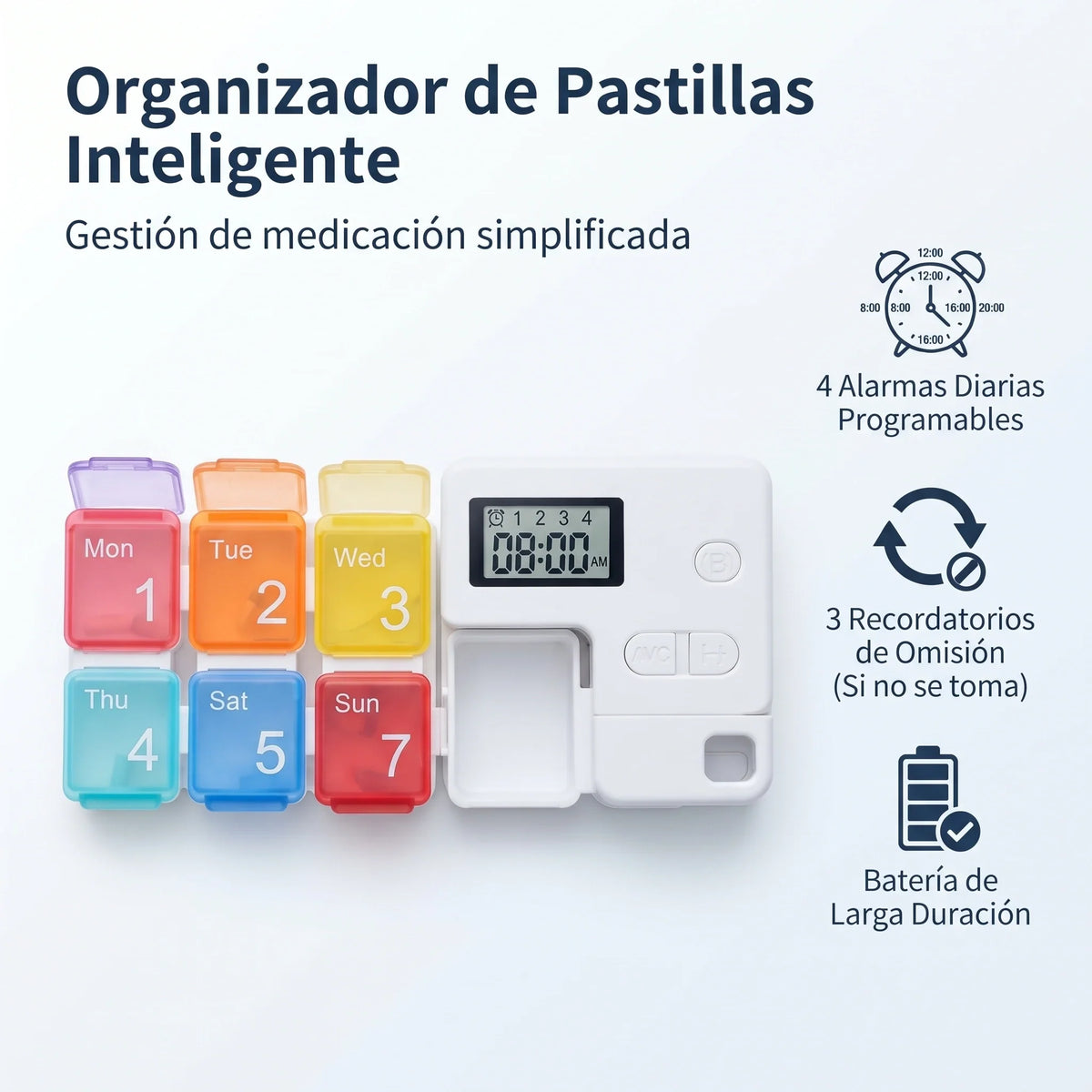 Organizador de Pastilla Inteligente con Alarma®️