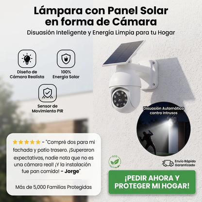 Lampara con Panel Solar Diseño de Cámara de Vigilancia📹☀️☀️
