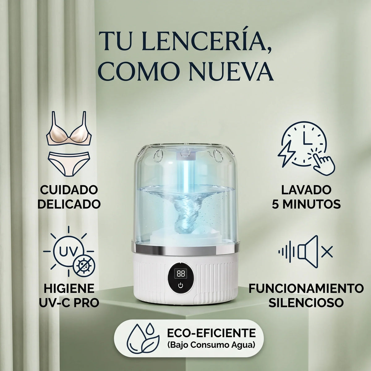 Mini Lavadora Portátil de Ropa Intima Potente✨
