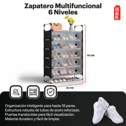 Zapatero Multifuncional 6 Niveles🏠✨