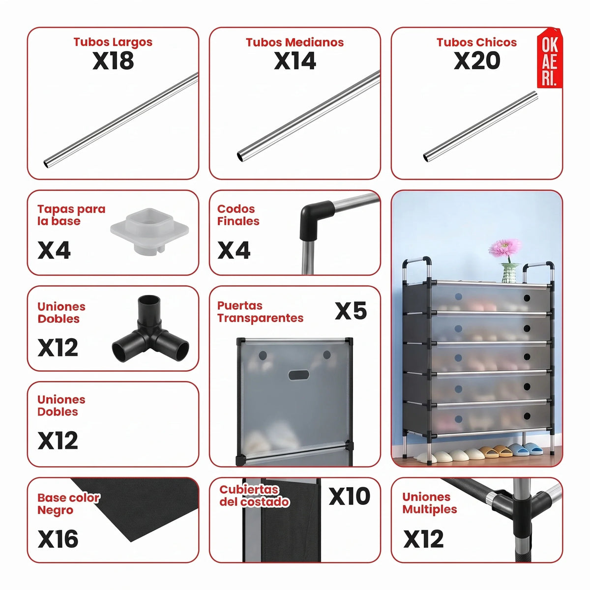 Zapatero Multifuncional 6 Niveles🏠✨