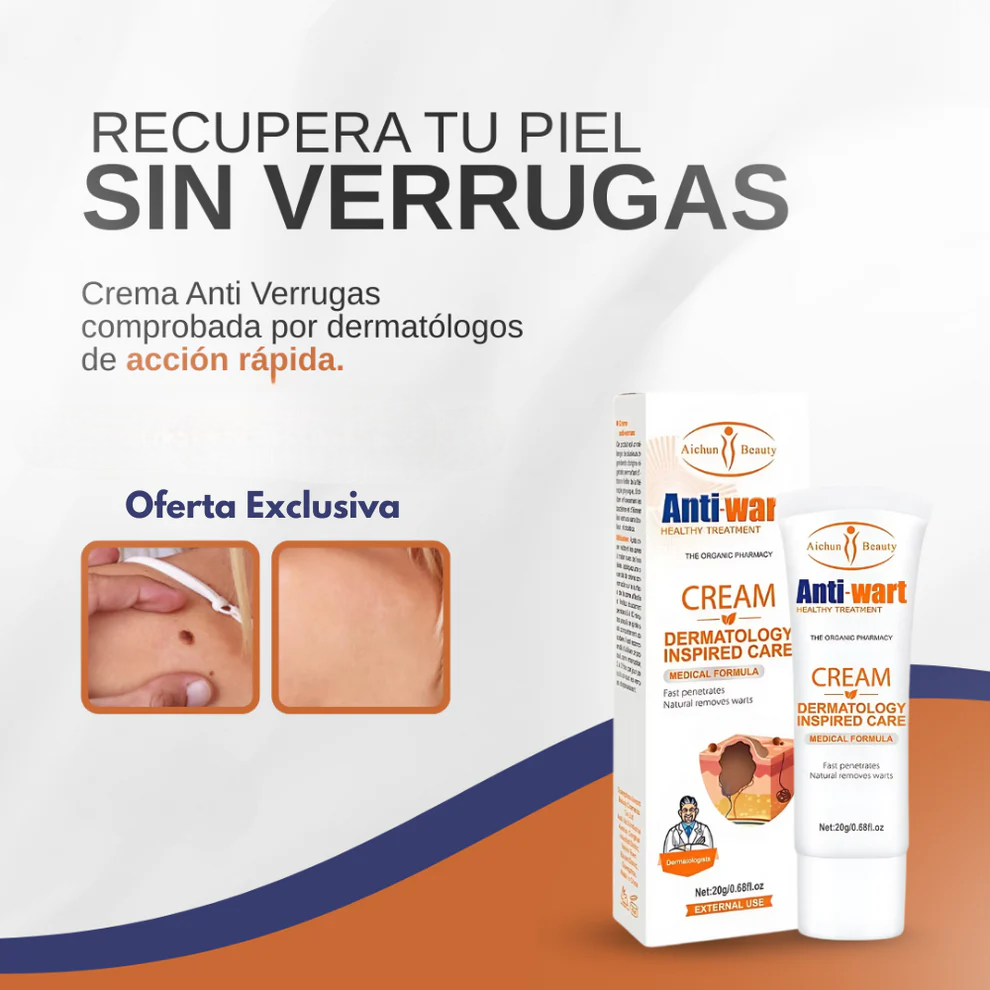 ¡Dile Adios a las Verrugas! ✨Crema Removedor de Verrugas Sin Dolor✨